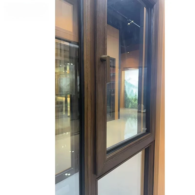 Hurricane Resistant Aluminum Clad Wood Frame Casement Windows & Doors Swing Open Energy Efficient Villa Modern Design