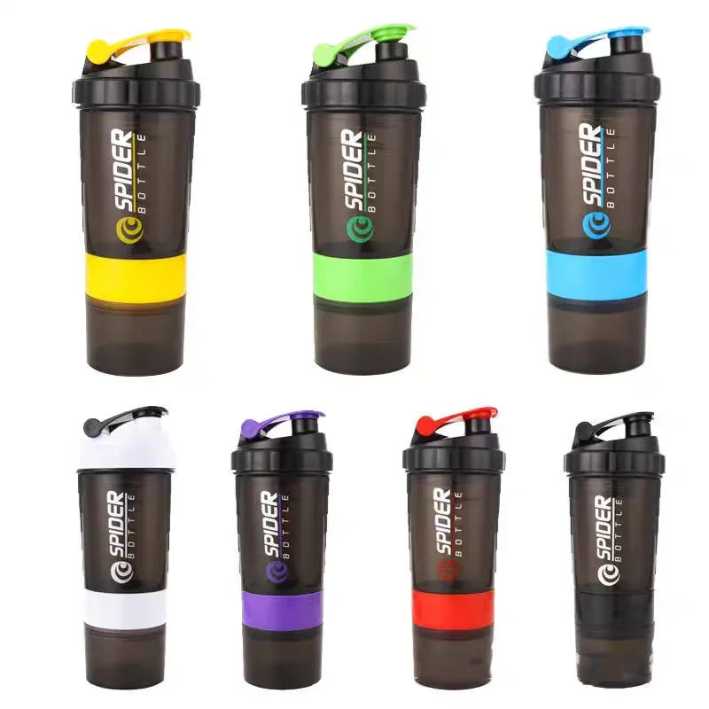 

3 Layers Shaker Protein Bottle Powder Shake Cup Water Bottle Plastic Mixing Cup Body Building Exercise Bottles Cafetera