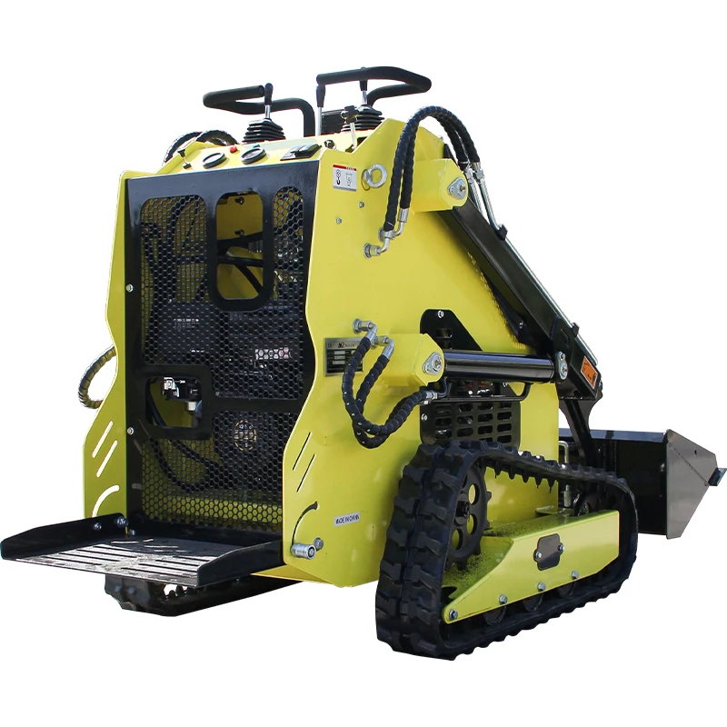 Mini Skid Steer Loader Tipo de trilha compacta 13,5 HP, multiuso, motor EPA, amarelo