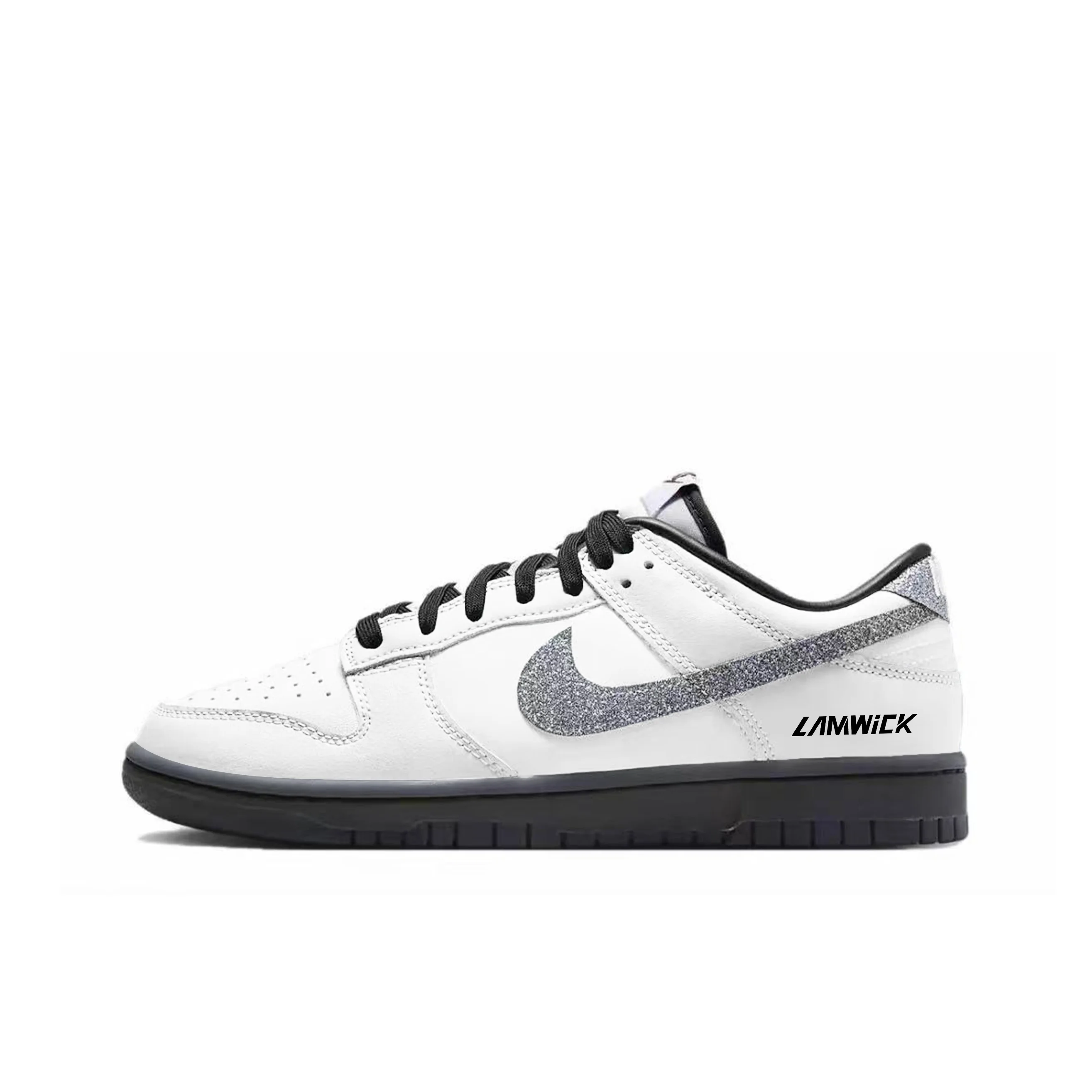 Nike Dunk Tai Chi Chaussures de skateboard basses antidérapantes à amorti unisexe noir blanc argent