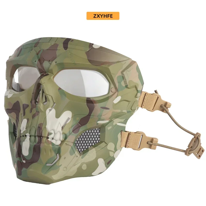 ZXYHFE Tactical Halloween Full Face Skull Messenger Masks Paintball Accessories Adult Film Theme Party Gift Movie Props Cosplay