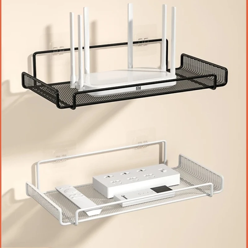 

No-Drill Router Storage Box, Wall-Mounted Set-Top Organizer, WiFi Heat Dissipation Rack, Minimalist Home Cable Shelf