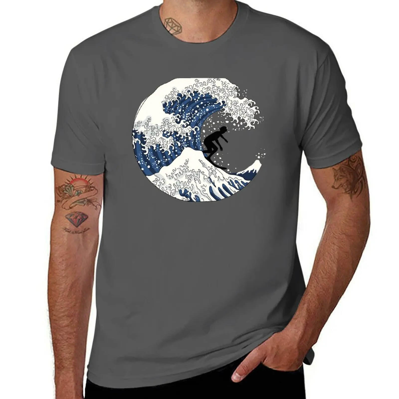 

The Great Surfer of Kanagawa T-Shirt essential t shirt t shirts for man cotton funny T-Shirt