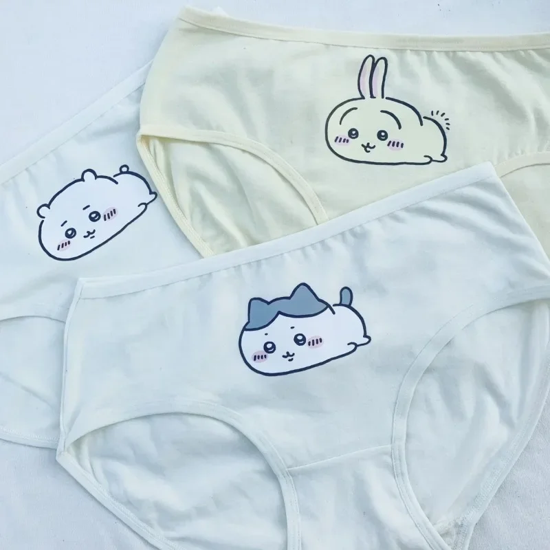 Kawaii Chiikawa Hachiware Usagi Cartoon Anime Women Underwear Girl Panties Cotton Briefs Cute Lingerie White Soft Triangle Pants