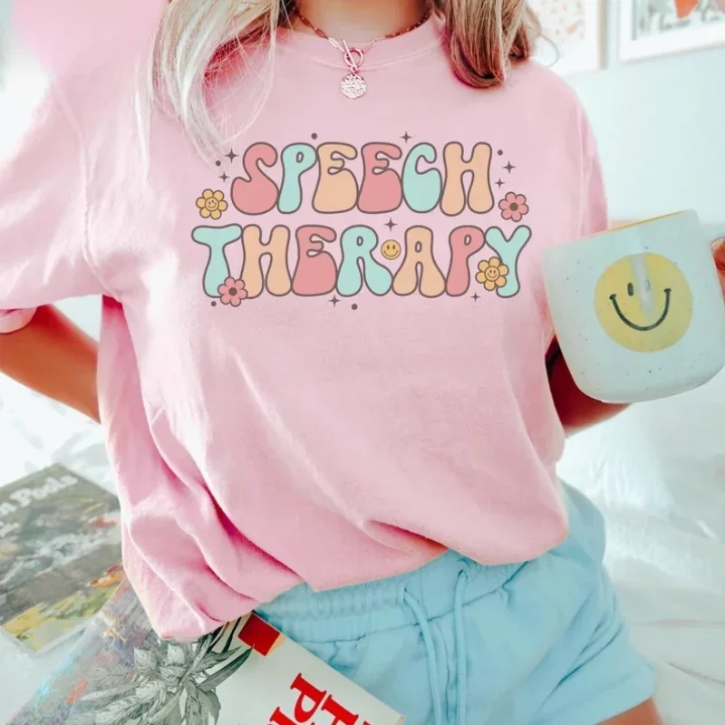 Retro Speech Therapy Shirt Everyone Deserves A Voice Funny SLP Gift Speech Language Pathologist Tee Speech Therapist Cotton Tee