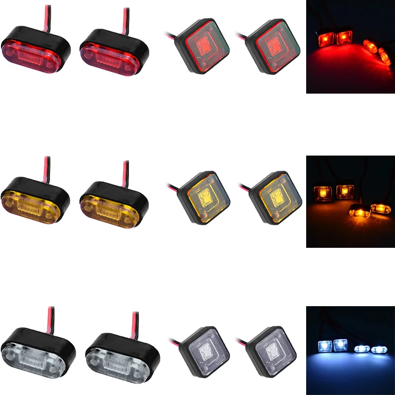 RC Truck LED Position Lamp Side Light Warning Light for 1/10 Traxxas Trx4 FMS for SCANIA 770S R620 for VOLVO FH16 ACTROS AROCS