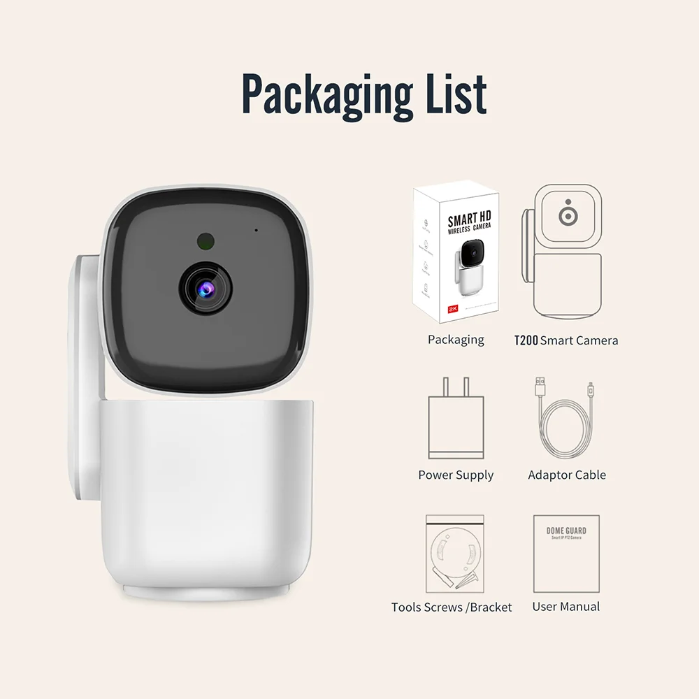 2.4G&5G Dual Band WIFI 2MP 1080P YiLot APP Wireless PTZ IP Dome Camera AI Humanoid Detection Home Security CCTV Baby Monitor