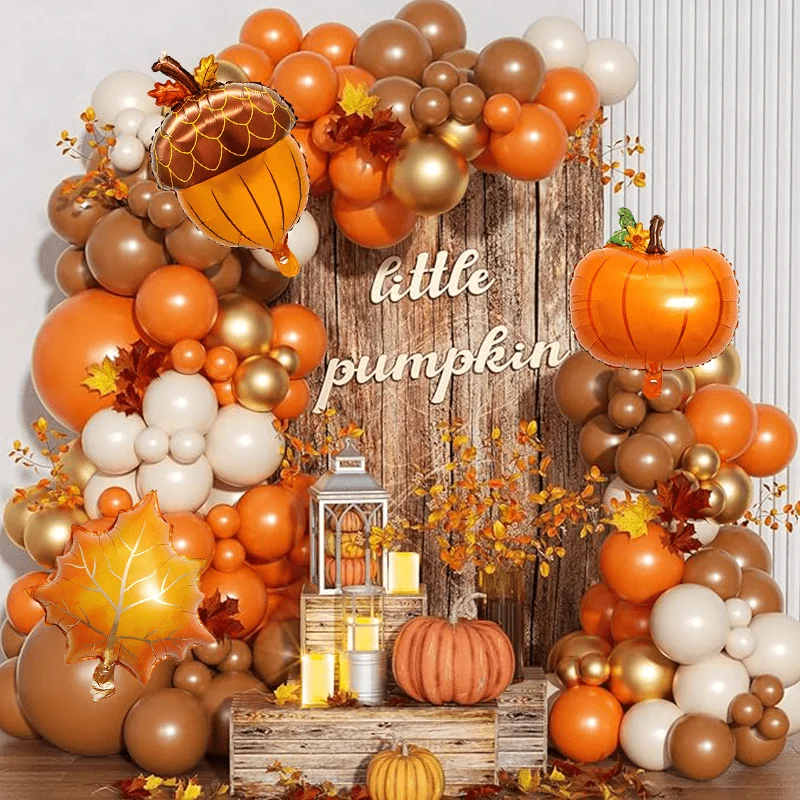 141 stücke Herbst Ballon Girlande Bogen Kit Kürbis Tannenzapfen Ahornblatt Herbst Ernte Baby Dusche Thanksgiving Geburtstag Party Decorat