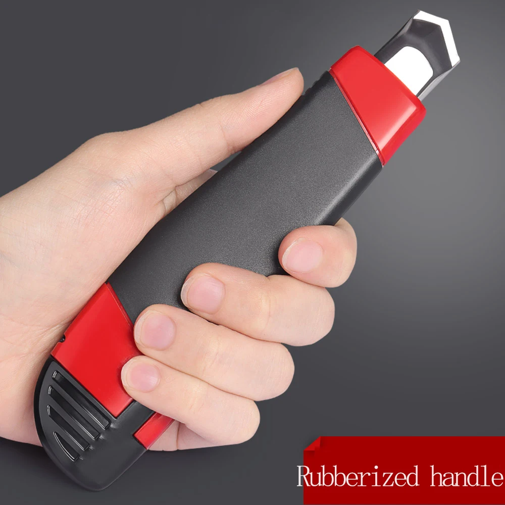 سكين M&G بعرض 18 مم، مع مقبض بلاستيكي، شفرة قابلة للاستبدال، ذيل قابل للفصل، شفرة القطع، قفل يدوي ممتع #6