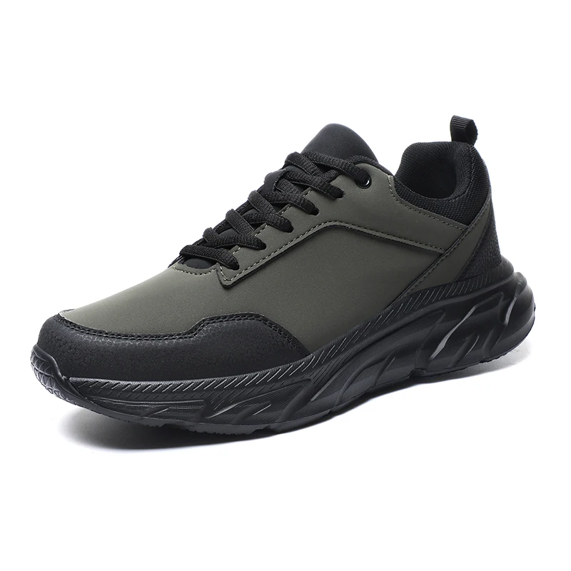 Big Size 39-48 Platform Men Tennis Sport Shoes Super Light Waterproof Leather Chunky Sneakers Black Man Trainers Tenis Masculino