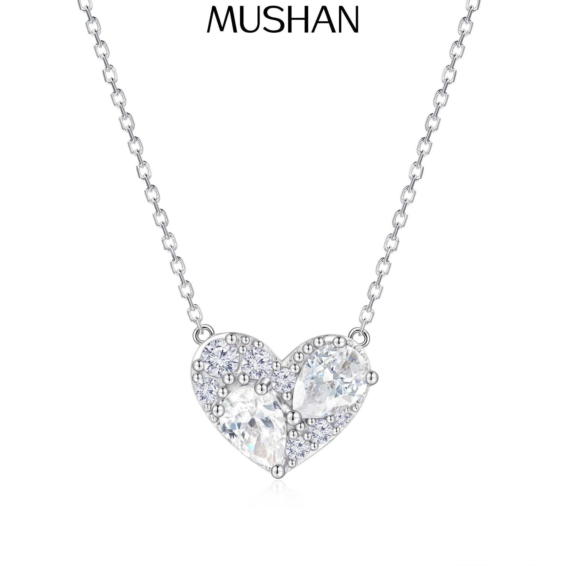 

MuShan Brand Jewelry 925 Sterling Silver Necklace Zircon 7A Lariat Anniversary for Her 18K Gold Plated Premium Jewelry Pendant