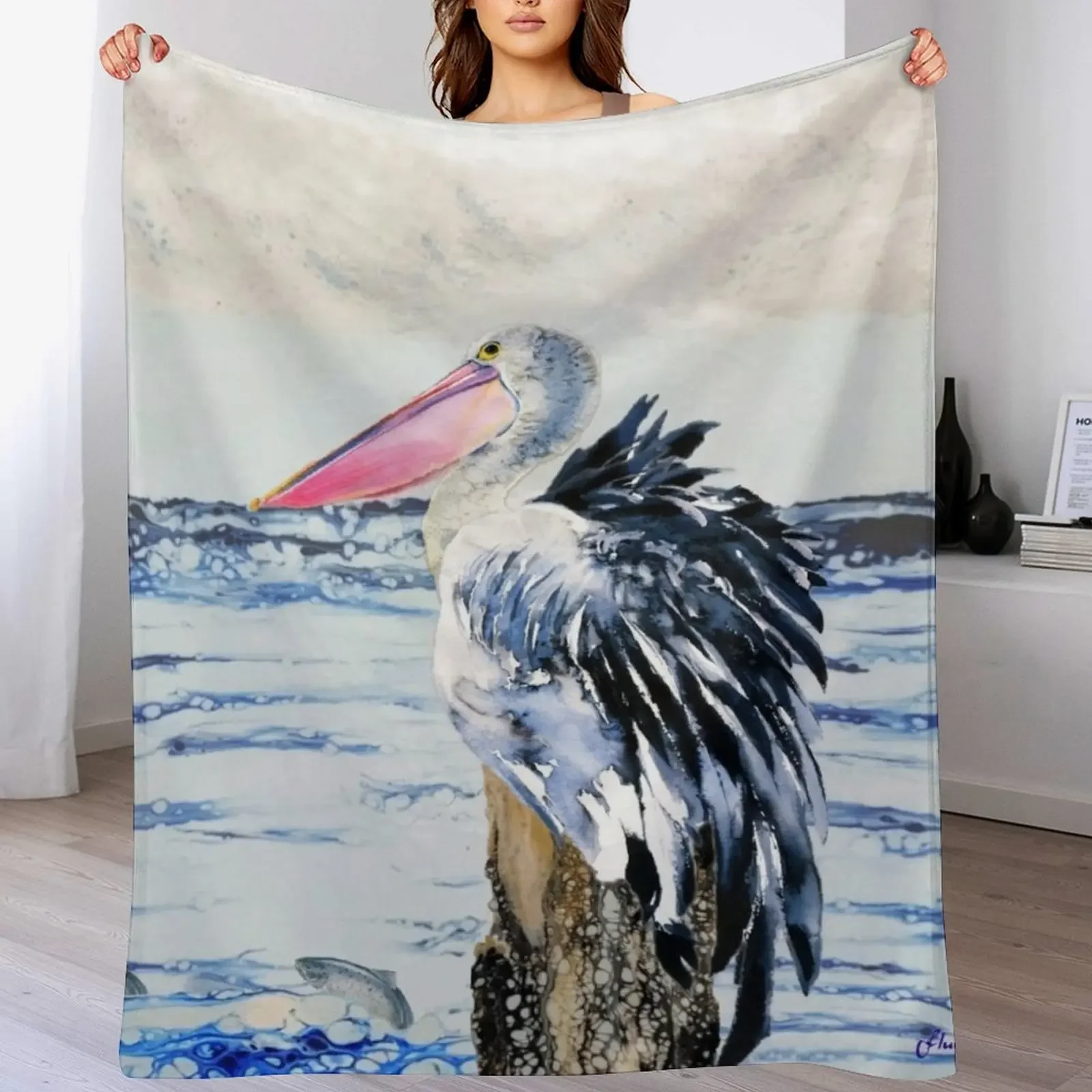 

Pelican's Hope Throw Blanket Retros Hair Plaid on the sofa Hairys Blankets