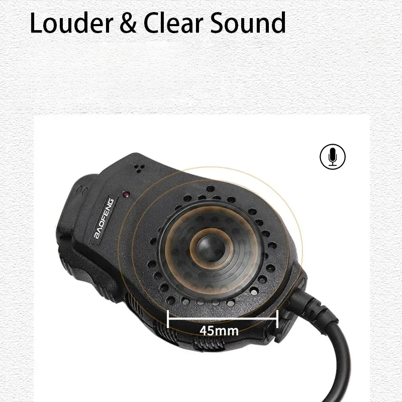 Baofeng Mikrofon UV-82 Dual PTT Speaker Bahu Mic Tangen Headset untuk DM-1701 UVK5 UVK6 UV17 Pro UV5RH UV-18i Walkie Talkie