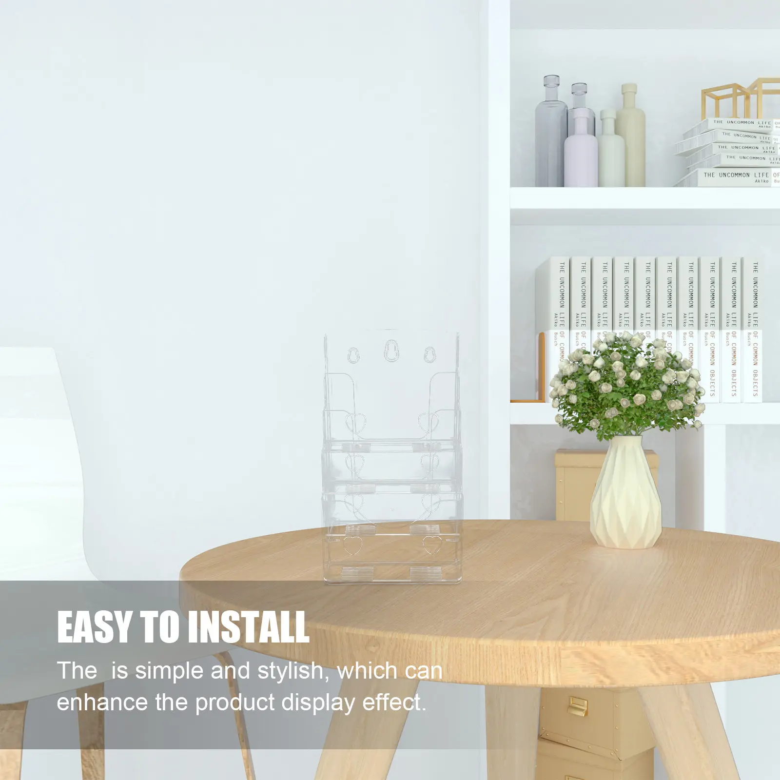 A5 Wall-Mounted Brochure Display Stand 4-Layer Literature Organizer Paper Holder Pamphlet Magazine Rack Clear Document Holder