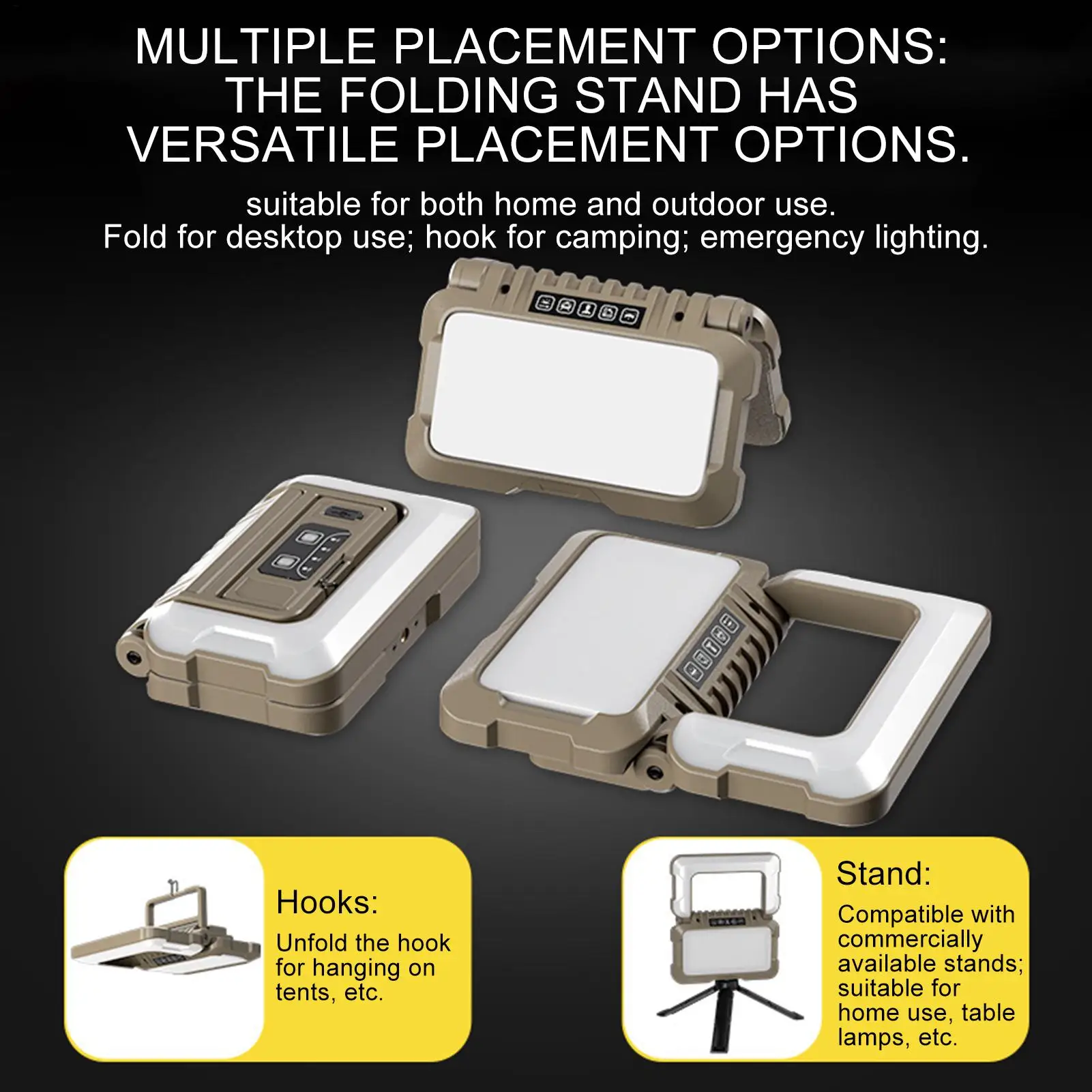 

Портативный светодиодный светильник, 5 режимов, 1000 лм, складной, регулируемый, перезаряжаемый через USB, для кемпинга, спортзала, механических работ, грузовиков, гаражей