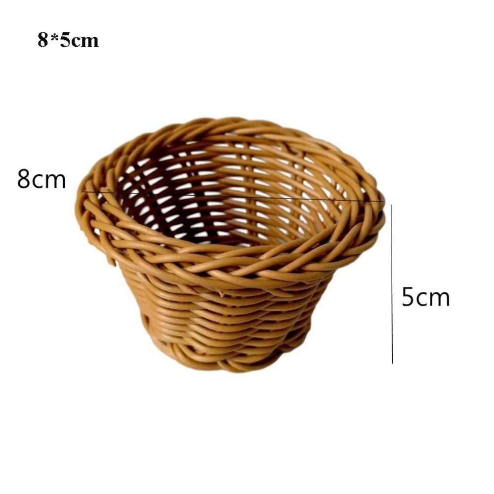 with Handle Imitation Rattan Handhold Handwoven 10 Styles Braid Storage Baskets Household Weaving Flower Basket