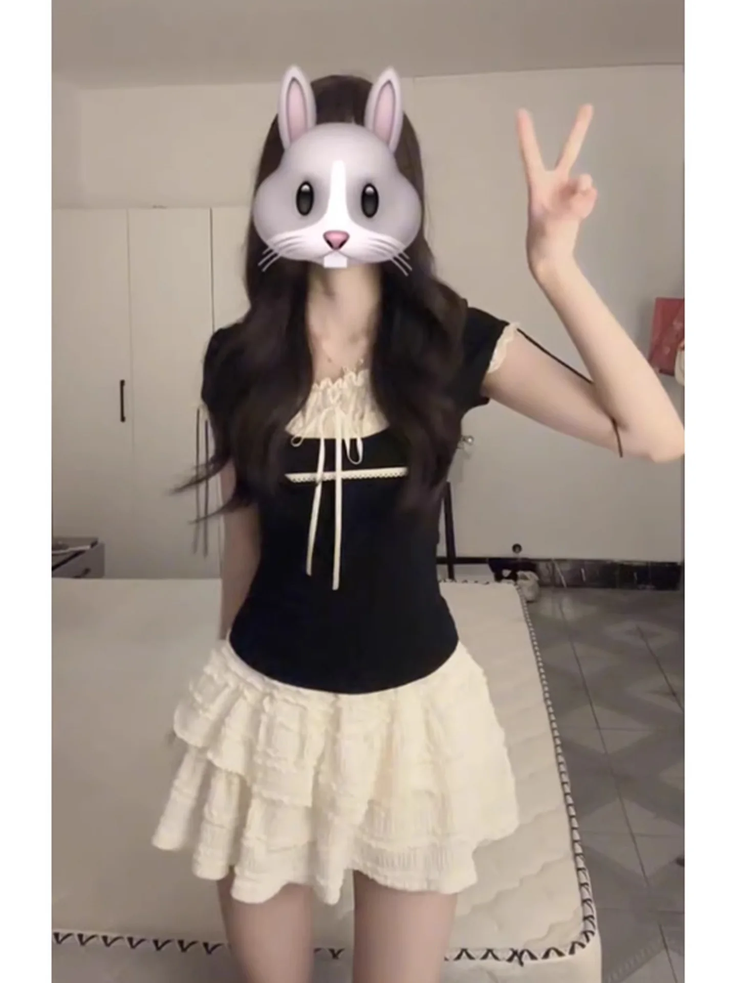 スイート プチ パフィー ケーキ スカート レディース 夏 新しい レトロ ハイウエスト スリミング 多用途 f-length スカート フィットネスなどに