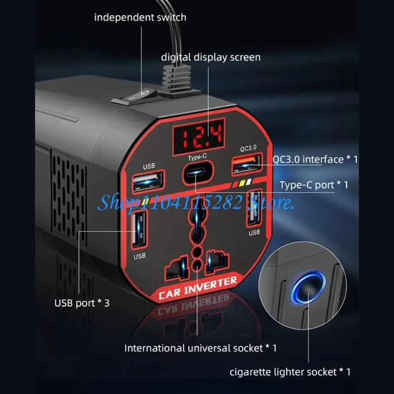  200W Car Power Inverter DC12V 24V To AC220V Converter for Phone, Laptop