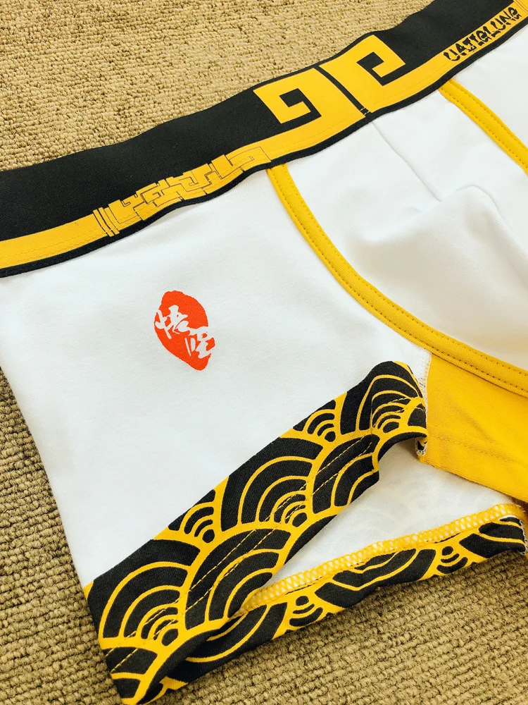 2pcs/lot Men\'s underwear cotton U convex sexy hipster Wukong printed Boxer underwear