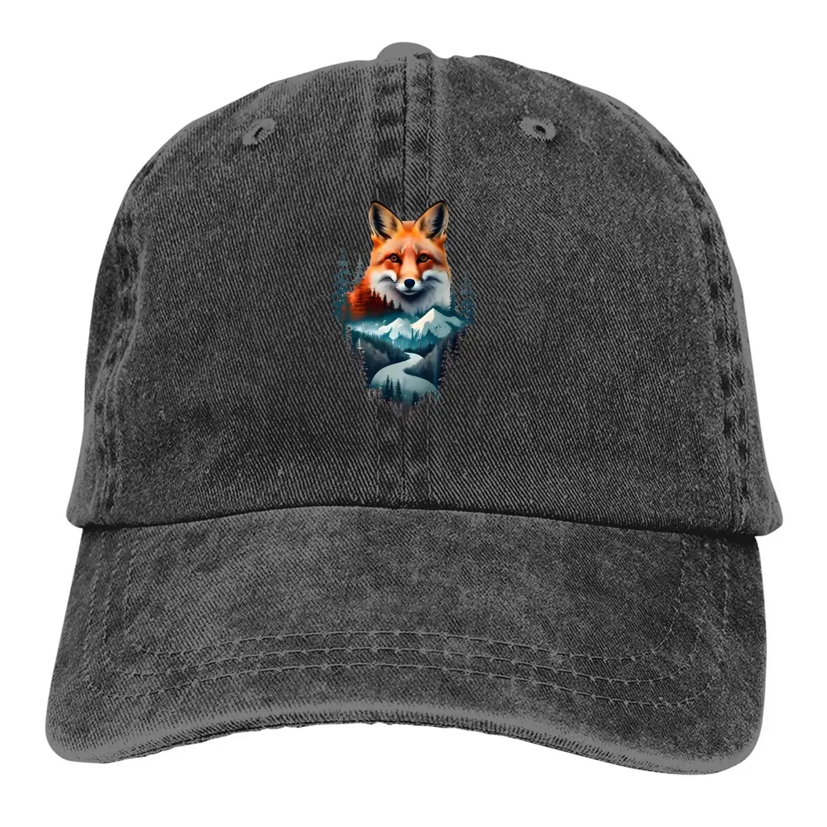 Pure Color Dad Hats Fox, Forest And The River Women's Hat Sun Visor Baseball Caps A Fox In The Wild Peaked Cap