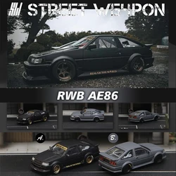 SW 1:64 RWB AE86 Black Gray Diecast Diorama Car Model Collection Miniature Carros Toys