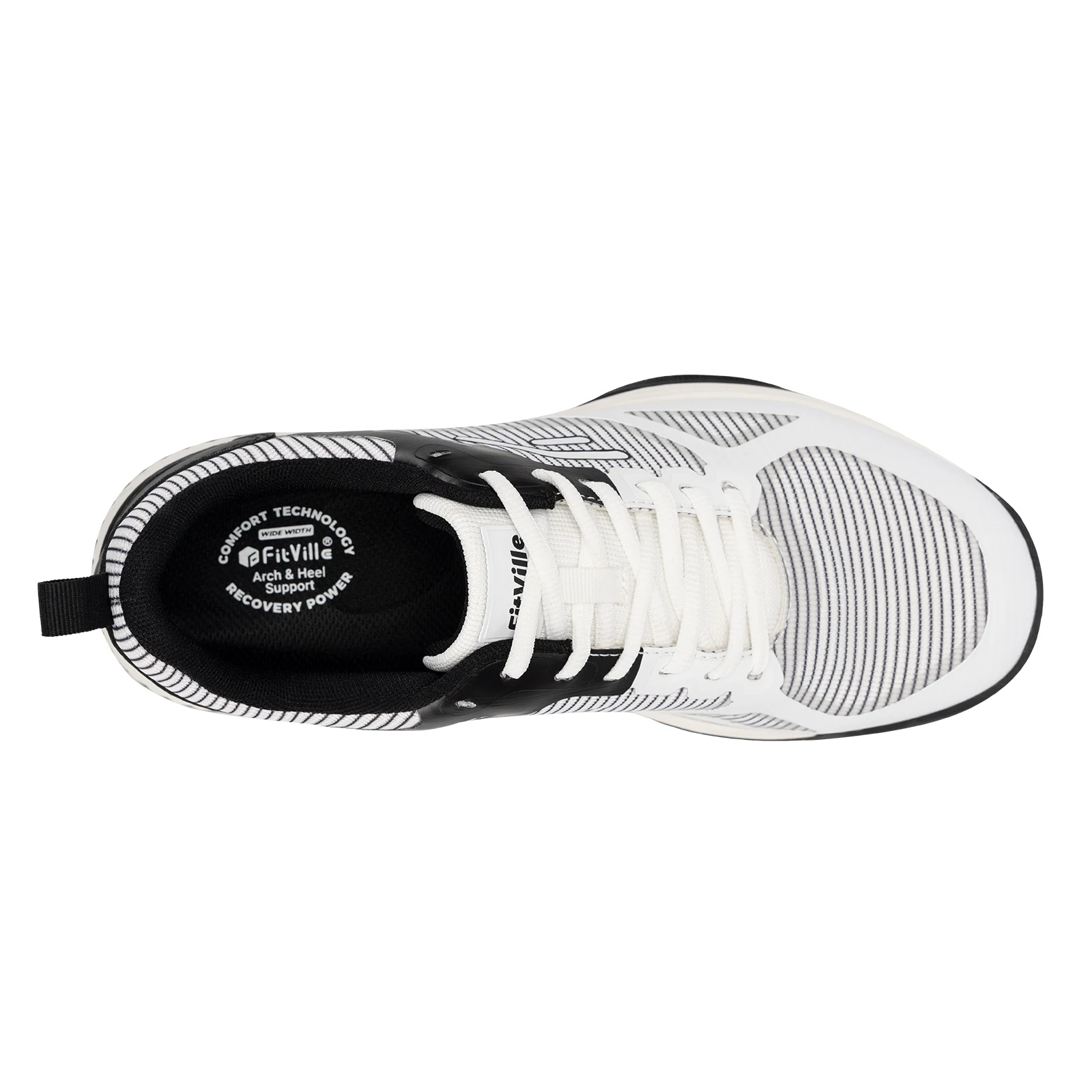 FitVille Extra Breite Tennisschuhe mit Dämpfung, Gym- und Pickleball-Schuhe für Herren, Casual Sneakers, Sport- und Wanderschuhe, Atmungsaktiv – Detail 5