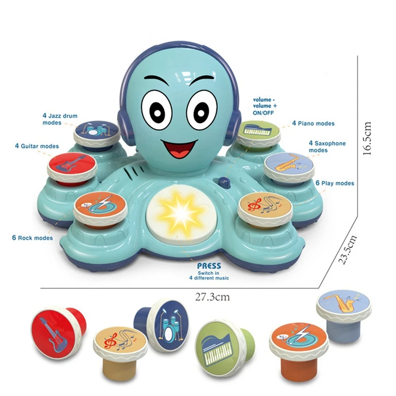 Baby Musical Toys Learning Toys For Toddlers Octopus Music Toys Musical Educational Instruments Toy For Birthday Gift-CYGJ