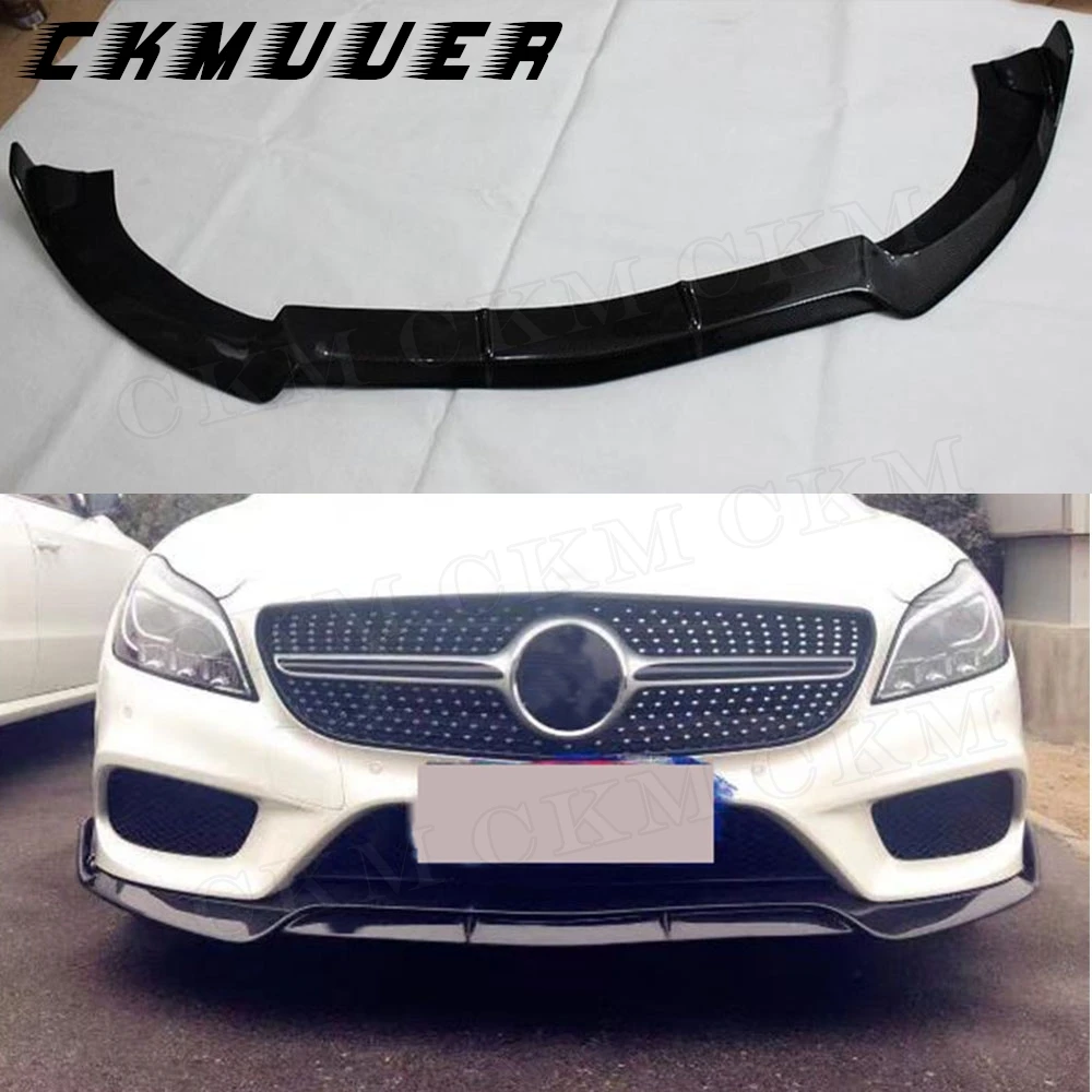

CKMUUER CLS Class Carbon Fiber Front Lip Shovel Spoiler For Mercedes Benz W218 CLS550 CLS400 2012- 2019 Bumper Guard