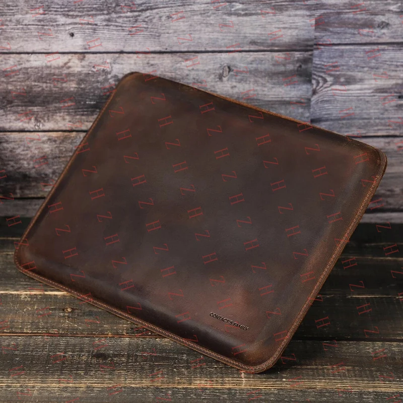 P+ Genuine Leather Laptop Sleeve Case For Apple Macbook Pro 16 14 M5/M4 Air 15 13 view 2