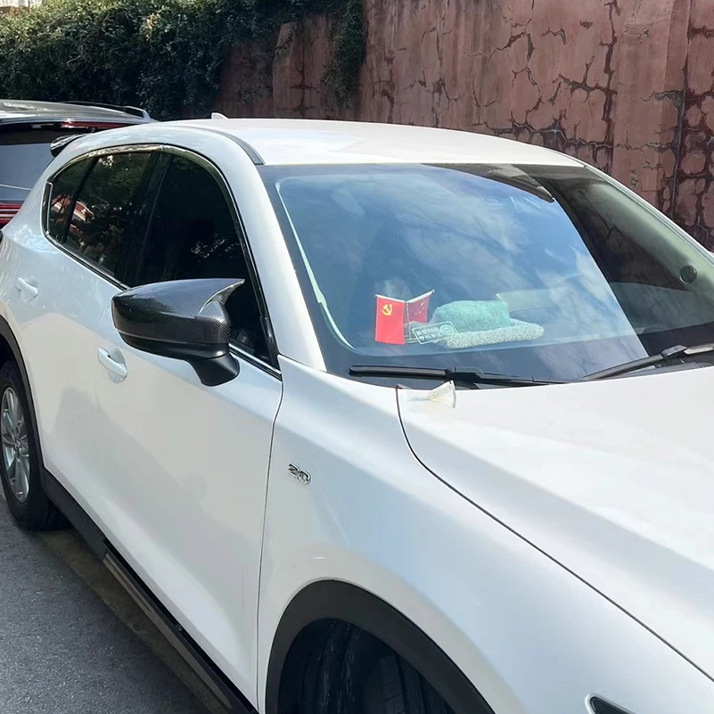 

FOR Mazda CX-5 CX5 2017-2024 REARVIEW MIRROR COVER STICKER TRIM With Horn Decoration Car Styling Auto Parts Accessories