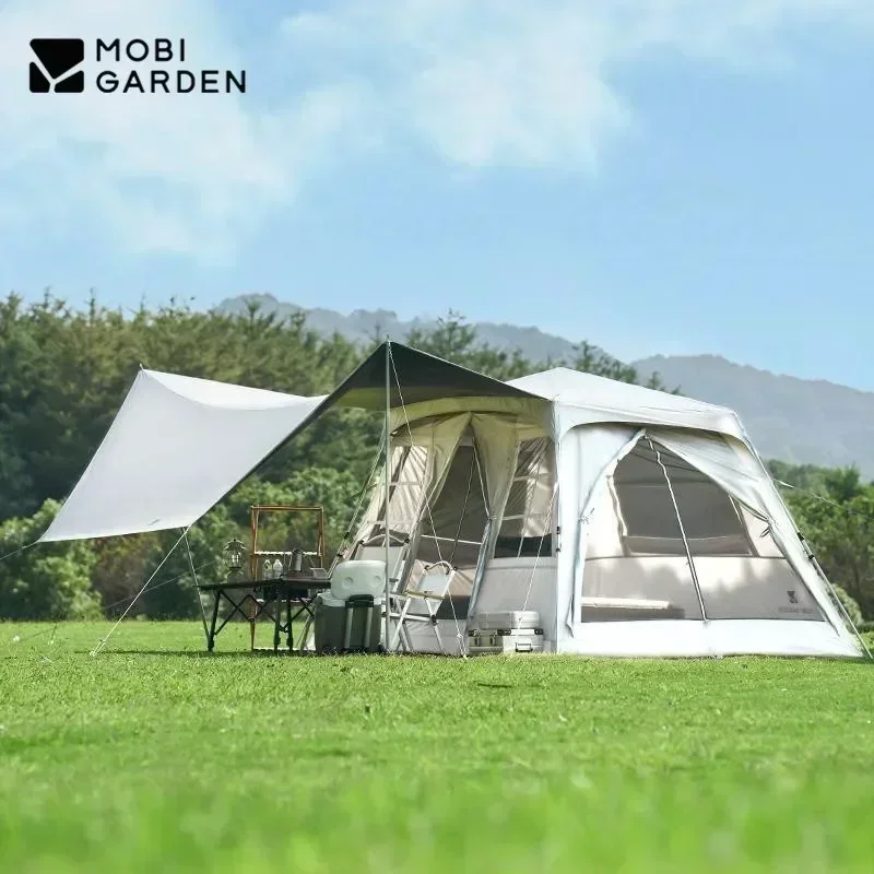 Mobi Garden Holiday Mountain House 8.9 Camping Automatic Tent 2-4 People 19㎡ Large Space Waterproof Folding Travel Vinyl Tent