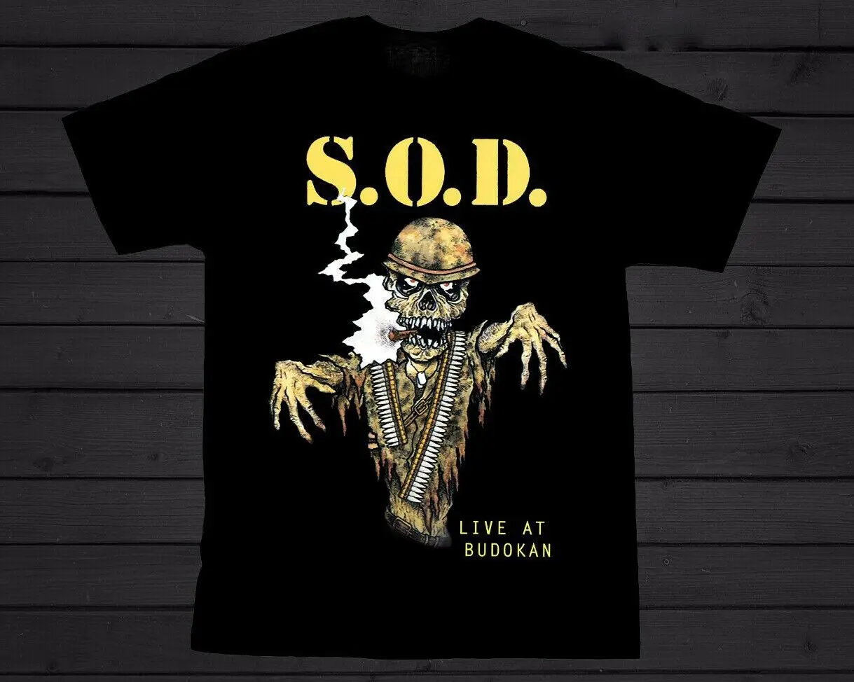 Vtg S.O.D Band Live In Concert Cotton Black All Size Shirt BL154