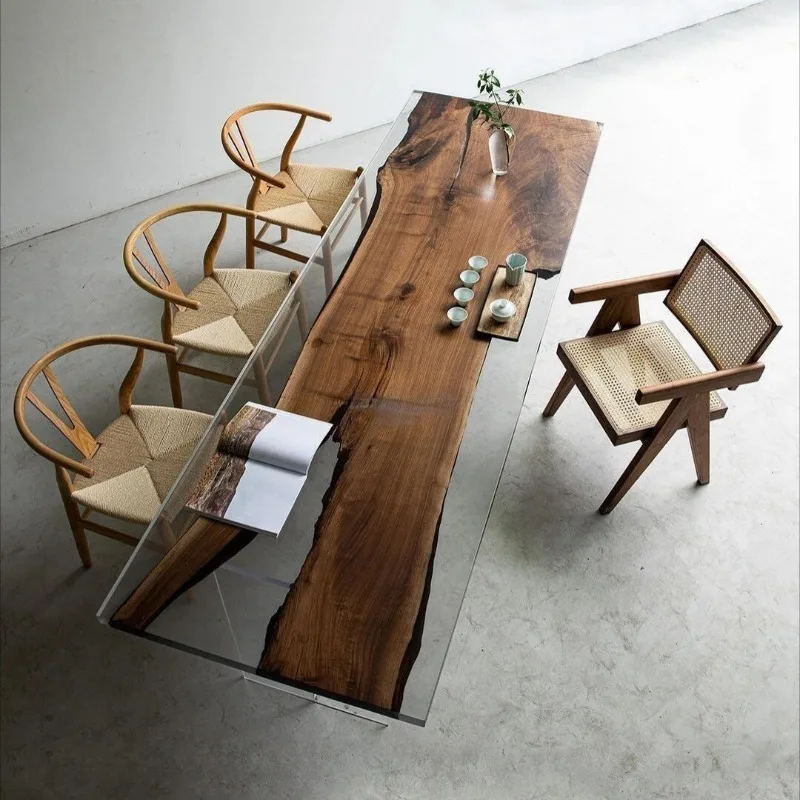About solid wood dining table North American black walnut light luxury Italian home