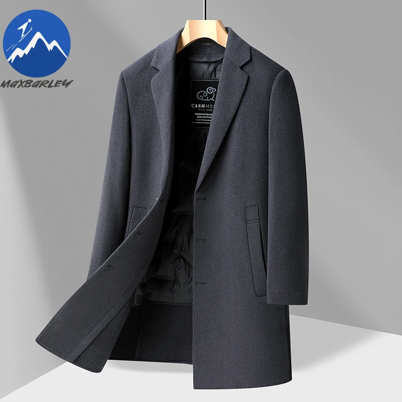 

Maxbarley Men Down Jacket Goose Down Thickened Outdoor Work Lightweight Puffer Coat Suit Collar Urban Trendy Winter Wool Coat
