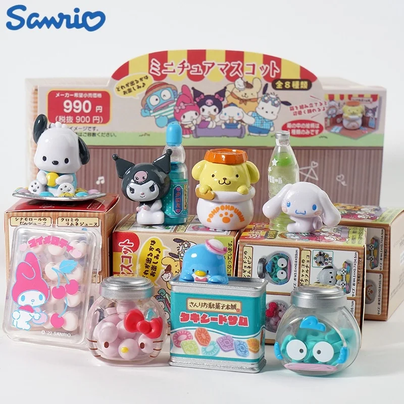 Retro Wind Vintage Candy Store Sanrio Figuren Hallo Kitty Cinna moroll Melodie Kuromi Blind Box Anime Figur Geschenke Kawaii Spielzeug