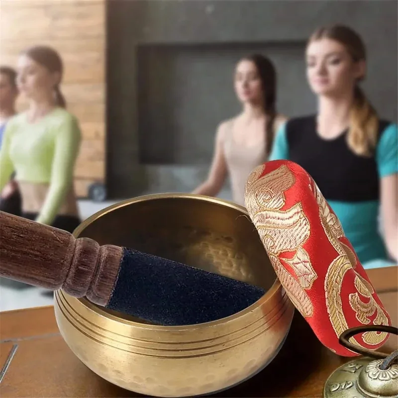 Tibetan Singing Bowl Set Sound Bowl Meditation Bowl Unique Gift Helpful for Meditation Yoga Stress Relief image 5