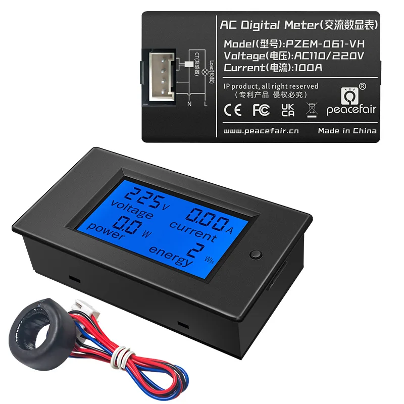 New PZEM-021 VH PZEM-061 VH AC Voltage Meter Digital Watt Meter Power Meter Energy Meter 220V 10A 100A Power Analyzer