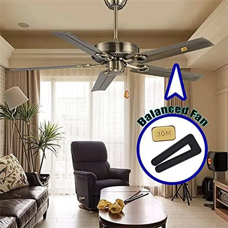 【Ship Within Ceiling Fan Blade Balancing Kit ,6PC Resilient Fan Blades Balance Clips 18 PC Metal Self-Adhesive 3G Ceiling Fan We