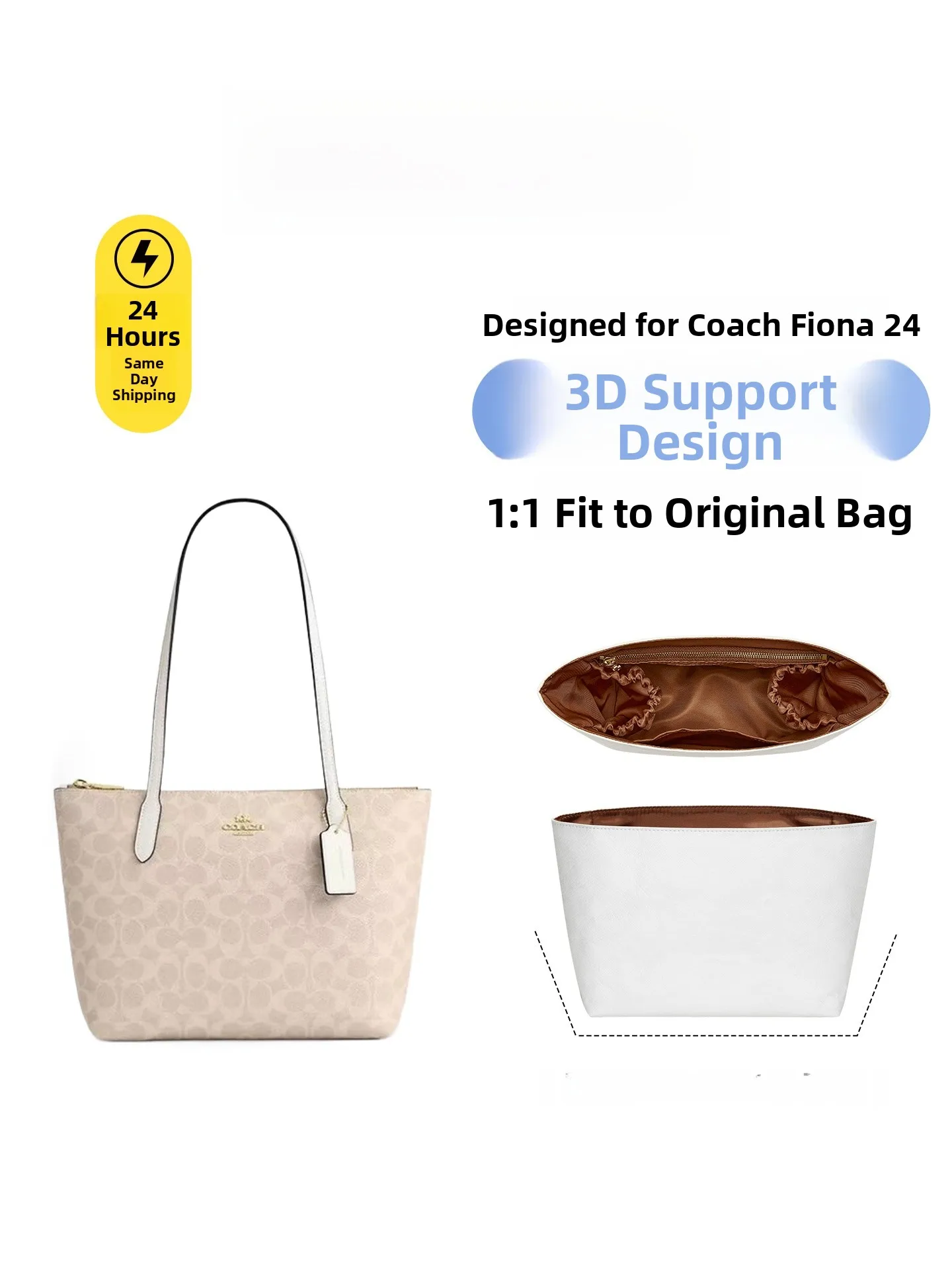 

Водонепроницаемый внутренний органайзер для сумки JingXian Fiona24, средний размер, из бумаги Dupont, для женщин