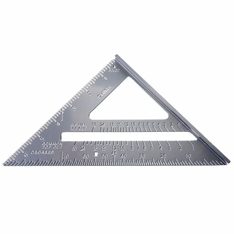 90Degree Triangle Ruler Aluminum Alloy Rafter Square Speed 7INCH Triangle Ruler Woodworking Tool Carpenter Angle Protractor