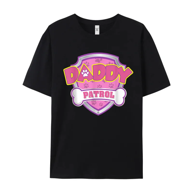 Funny Daddy Patrol Dog Mom Cotton Fabric T-shirts Boyfriend Short Sleeve Gift Idea Tees Latest Autumn O Neck Tops Shirts Normal