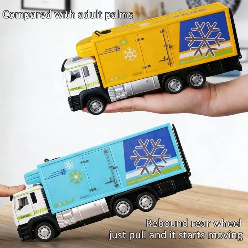 Brinquedo caminhão refrigerado liga para crianças com design realista e material não tóxico seguro A2UB