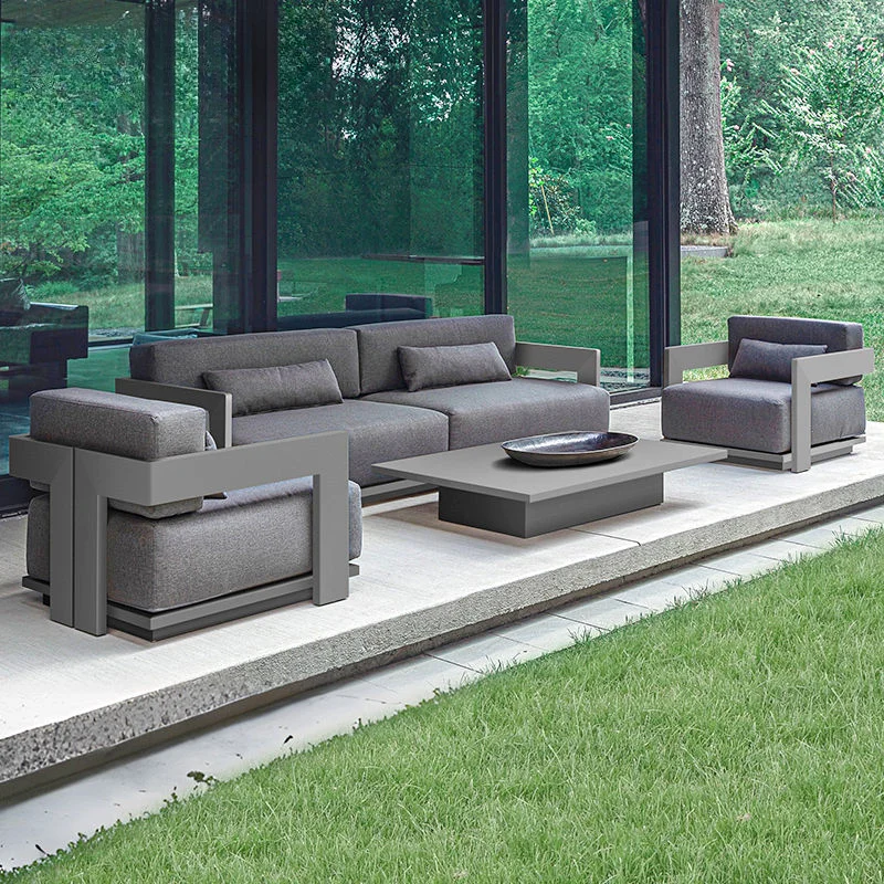Premium Outdoor Garden Sofa Set - Waterproof Rattan & Aluminum Lounge Furniture