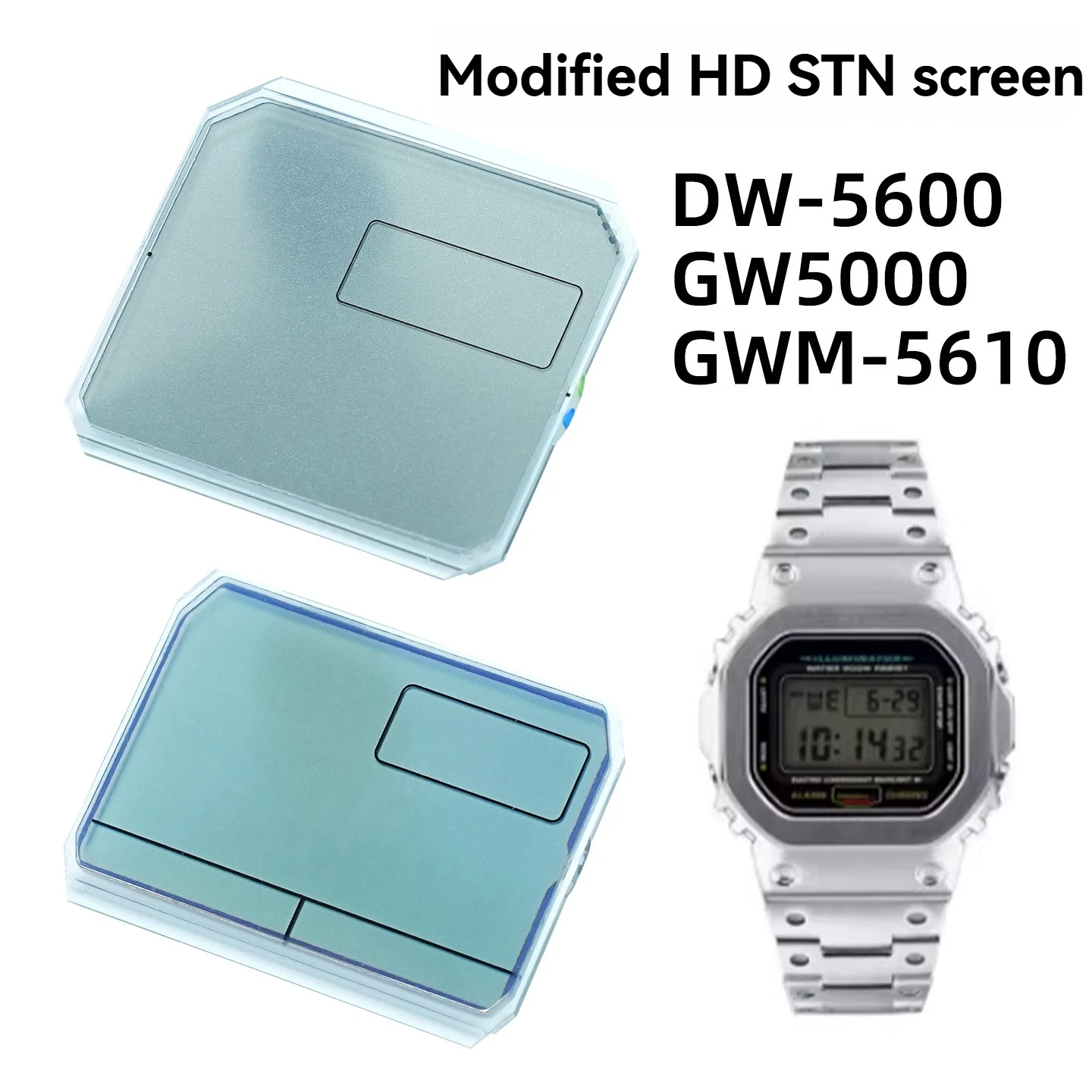 For Casio G-Shock DW-5600/GWM5610/GW5000/GW5000U/G5600 Series Movement Modification High-Definition STN Screen Replacement Parts