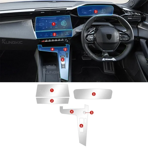 Auto-Innenraum-TPU-Schutzfolie, kratzfeste Folie für Peugeot 408 23-25, Auto-Schutzfolie, transparente, reißfeste Aufkleber, Zubehör – Detail 1