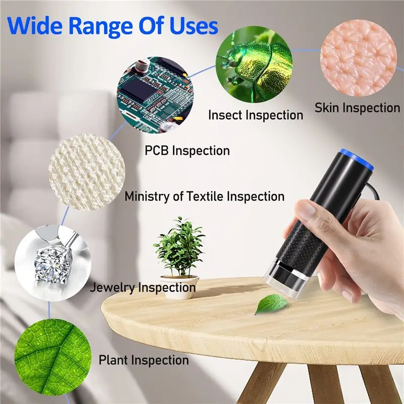 A72U Wireless Digital Microscope,50X-1000X Magnification WiFi Camera Handheld Pocket Microscope Camera for IOS Android Phone