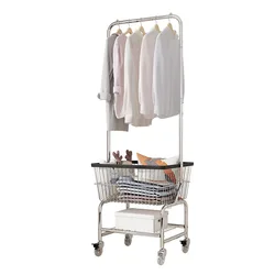 Mobile clothes hanger, clothing store cart, indoor drying clothes hanger, floor to ceiling bedroom storage rack, retractable clo