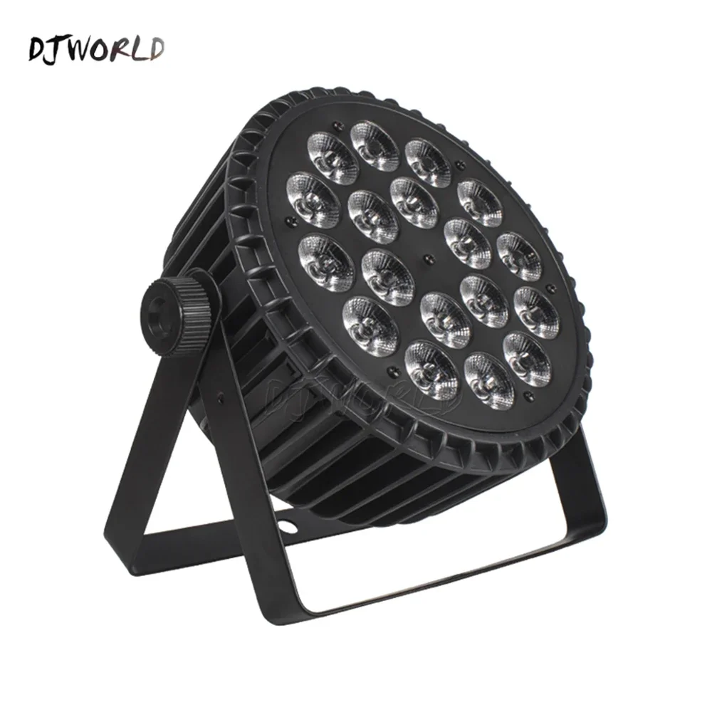 DJWORLD-Liga de alumínio LED Par Luzes, Iluminação Palco, Equipamento de DJ, Disco Party Light, 18x18W, RGBWA + UV, 6in 1, DMX512, 4PCs