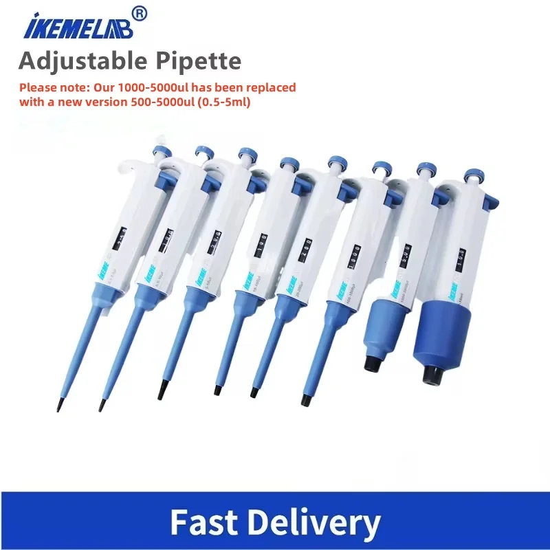 Hot Sales IKEME Laboratory Pipette Adjustable Single Channel Digital Micropipette With Pipette Tips 2022