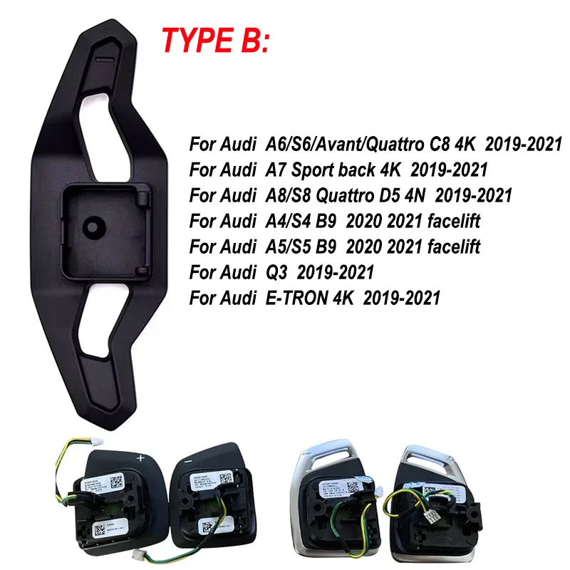 Paleta de cambio de volante de coche de aleación de aluminio apta para Audi A3 Q3 Q5 S3 RS3 SPORT S4 RS4 A5 S5 RS5 A6 S6 TT MK3, accesorios de coche